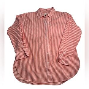 New Universal Thread Button Down Stripes Pocket Long Sleeve Women's Top Size M
